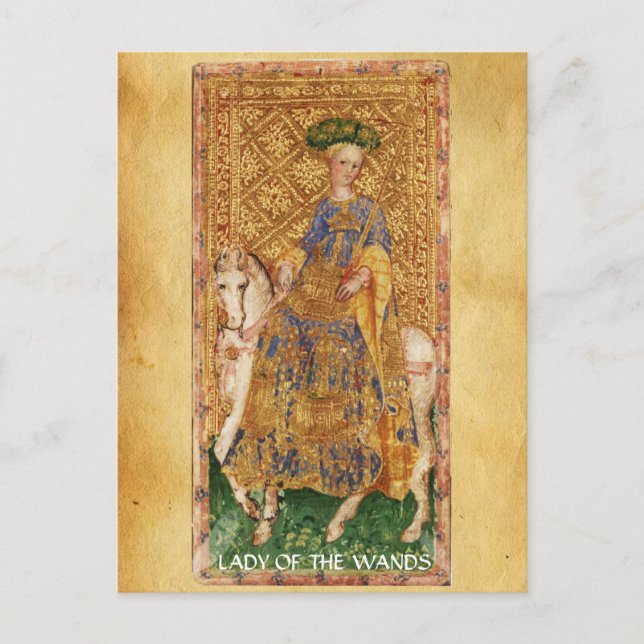 ANTIQUE RENAISSANCE TAROTS / LADY OF THE WANDS POSTKARTE (Vorderseite)