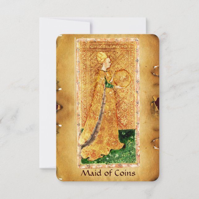 ANTIQUE RENAISSANCE-TAROTS / MAID DER MÜNZEN (Vorderseite)