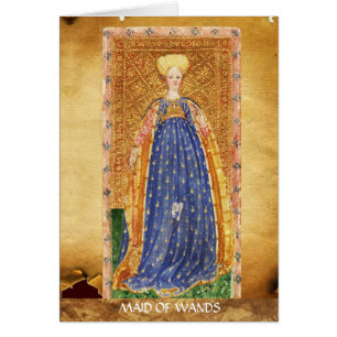 ANTIQUE RENAISSANCE TAROTS / MAID OF WANDS