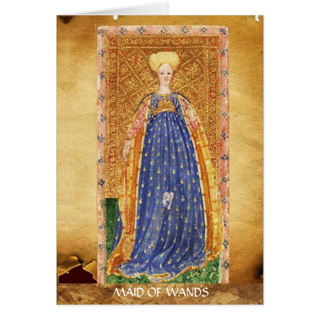 ANTIQUE RENAISSANCE TAROTS / MAID OF WANDS (Vorne)