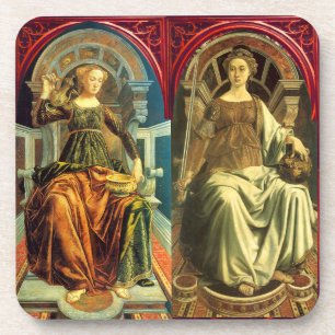 ANTIQUE RENAISSANCE TAROTS / TEMPERANZ - JUSTIZ UNTERSETZER