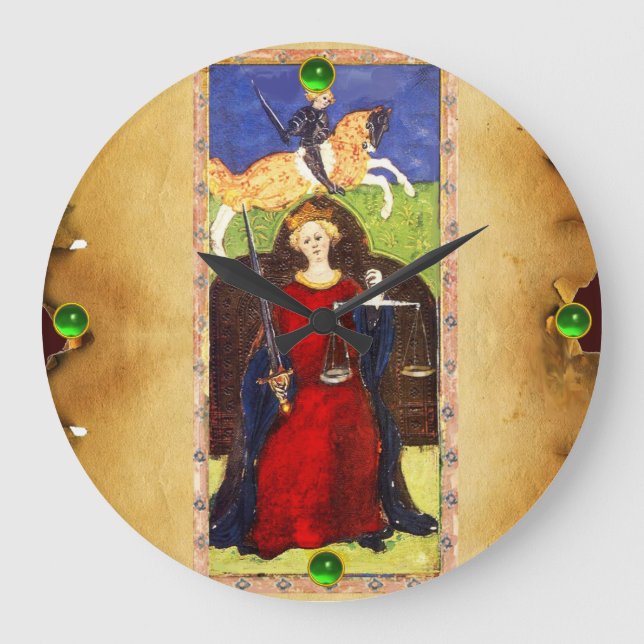 ANTIQUE RENAISSANCE-ZIELE 8 / JUSTIZ GROßE WANDUHR (Vorderseite)