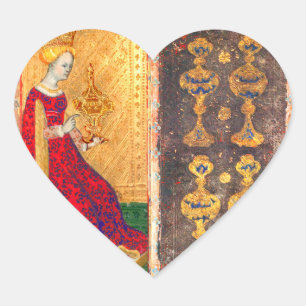 ANTIQUE RENAISSANZZIELE / KÜHLKÜCHENQUEN Herz-Aufkleber