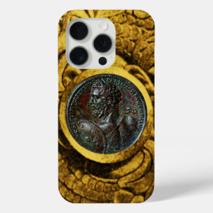 ANTIQUE ROMAN BRONZE MEDALLION MIT GOLD GRIFFINS iPhone 15 PRO HÜLLE