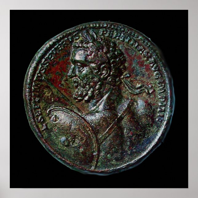 ANTIQUE ROMAN BRONZE MEDALLION SEPTIMUS SEVERUS POSTER (Vorne)