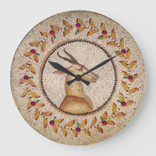 ANTIQUE ROMAN MOSAICA / GAZZELLE GROßE WANDUHR