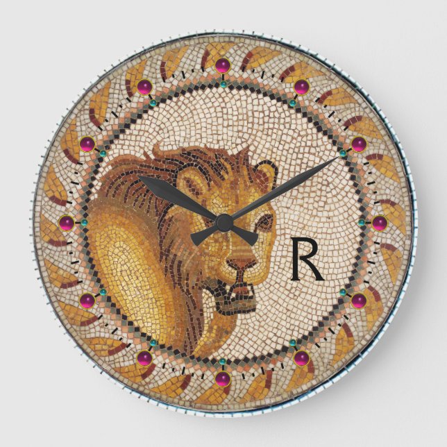 ANTIQUE ROMAN MOSAICA / LION MONOGRAM GROßE WANDUHR (Vorderseite)
