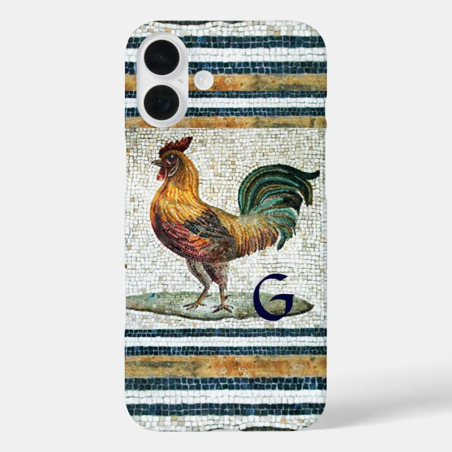 ANTIQUE ROMAN MOSAICA / ROOSTER MONOGRAM Case-Mate iPhone HÜLLE (Rückseite)
