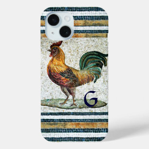 ANTIQUE ROMAN MOSAICA / ROOSTER MONOGRAM iPhone 15 HÜLLE