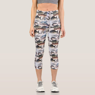 ANTIQUE ROMAN MOSAICS, FISCHE, MEERESLEBENSZENE CAPRI LEGGINGS