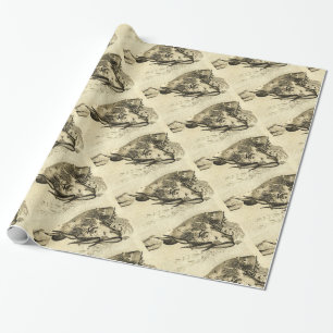 ANTIQUE ROMAN MOSAICS / ROOSTER GESCHENKPAPIER