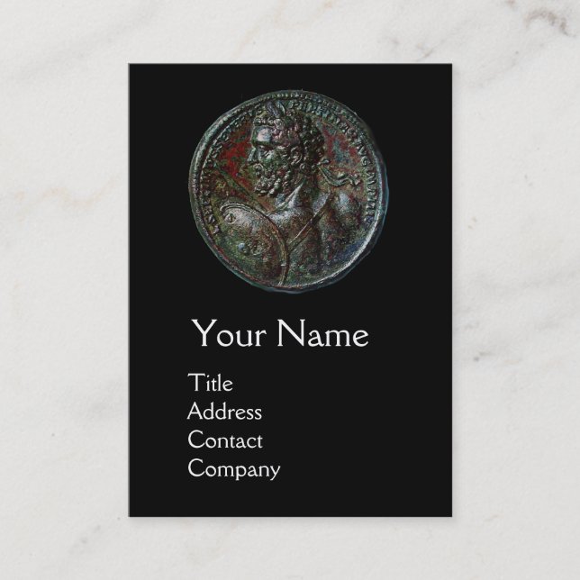 ANTIQUE ROMAN SEVERUS BRONZE MEDALLION MONOGRAM VISITENKARTE (Vorderseite)