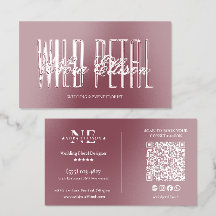 Antique Rose Mauve Wedding Florist Business Card