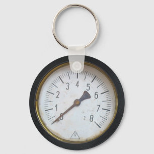 Antique Round Pressure Meter Gauge Keychain Schlüsselanhänger