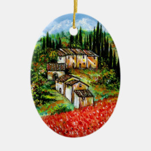 ANTIQUE RUSTISCHES DORF IN DER Toskana Keramikornament