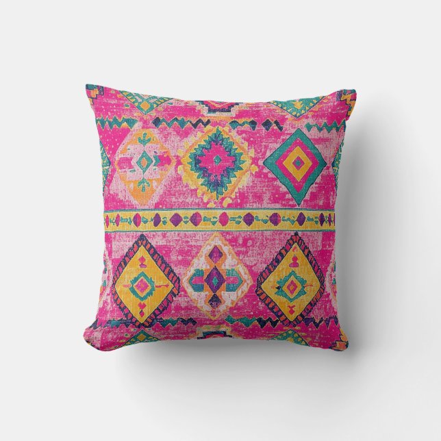 Antique Rusty Pink Gold Oriental Türkisches Kilim  Kissen (Vorderseite)