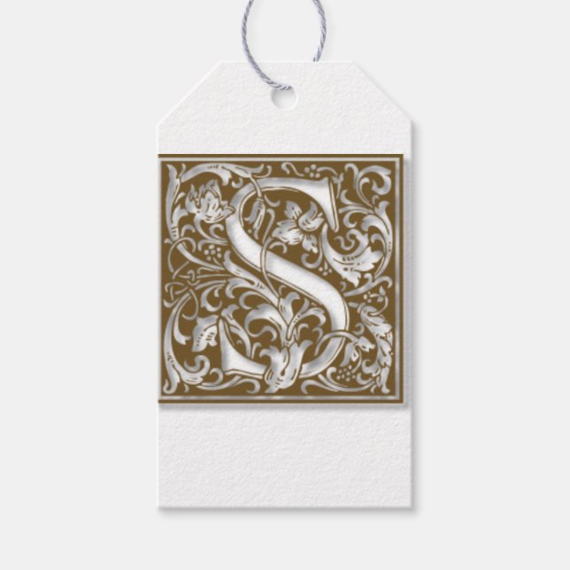 Antique S Monogram Geschenkanhänger (Vorderseite)