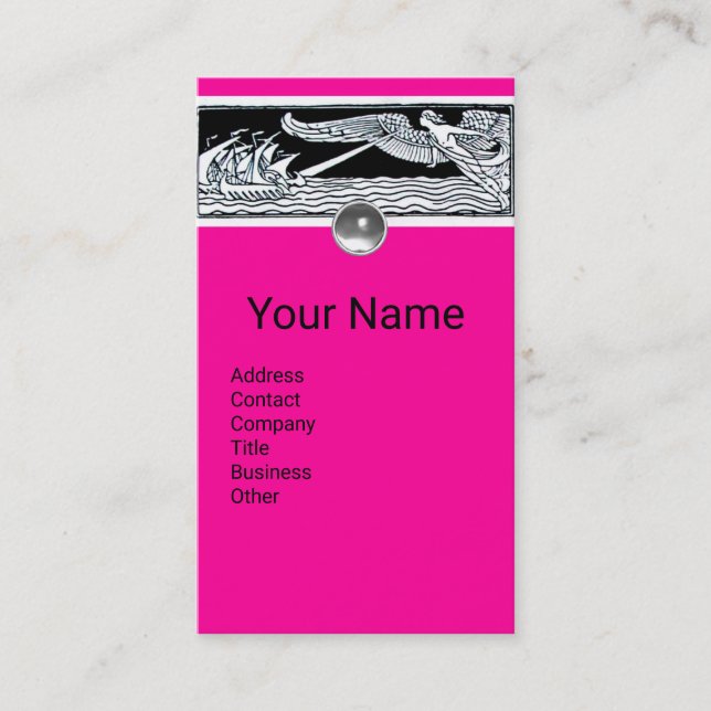 ANTIQUE-SCHIFFE, Seereisen, Wind, rosa Schwarz-wei Visitenkarte (Vorderseite)