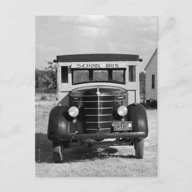 Antique School Bus, Greensboro, Georgia, 1941 Postkarte (Vorderseite)