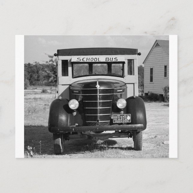Antique School Bus, Greensboro, Georgia, 1941 Postkarte (Vorderseite)