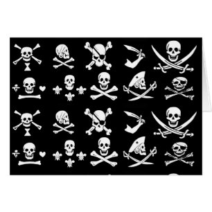 ANTIQUE SCHWARZE PIRATBANNER UND TREASKARTEN