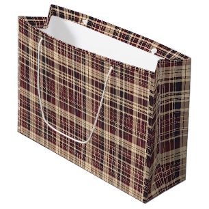 Antique Scottish Tartan Große Geschenktüte