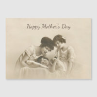 Antique Sepia Portrait von Mutter und Kind