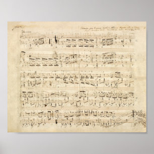 Antique Sheet Music Chopin Manuscript Poster