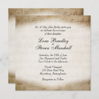 Antique Sheet Music Theme Wedding Einladung