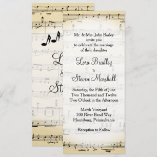 Antique Sheet Music Theme Wedding Einladung