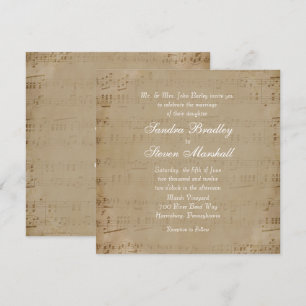 Antique Sheet Music Theme Wedding Einladung