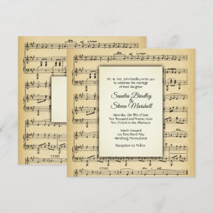 Antique Sheet Music Theme Wedding Einladung