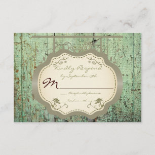 Antique Sign Rustic Country Wedding RSVP Cards
