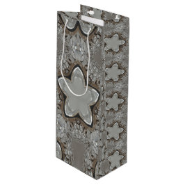 Antique Silver Grau Weihnachtsstern Chic Weinbeute Geschenktüte Für Weinflaschen