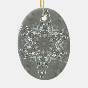 Antique Silver Gray Dekorative Kaleidoskopie Star Keramikornament