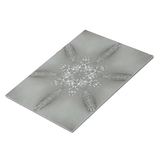 Antique Silver Gray Dekorative Kaleidoskopie Star Notizblock (angewinkelt)