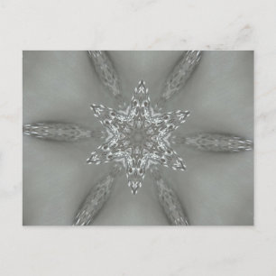 Antique Silver Gray Dekorative Kaleidoskopie Star Postkarte