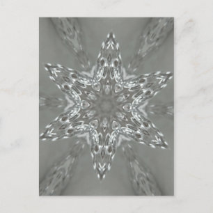 Antique Silver Gray Dekorative Kaleidoskopie Star Postkarte