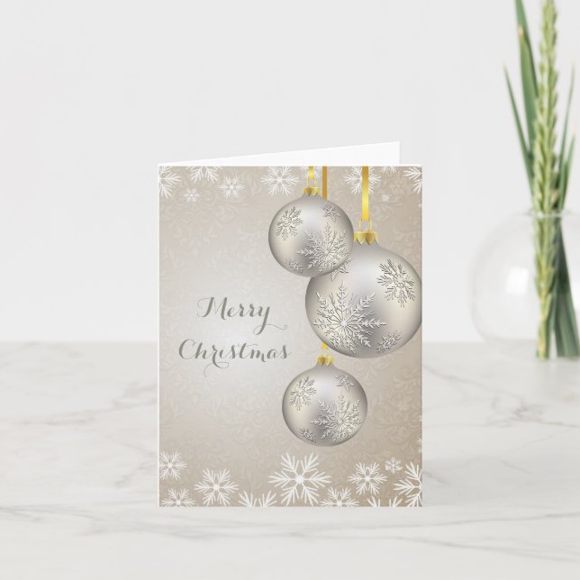 Antique Silver Weihnachtsschmuck Frohe Weihnachten (Vorderseite)