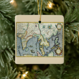 Antique Southeast Asian Map von Mercator / Hondius Keramikornament