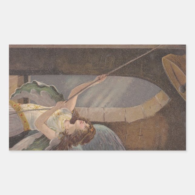 Antique Spiritual Tolling Bell Tower Angel Sticker (Vorderseite)