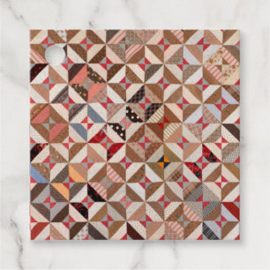 Antique Spool Pattern Patchwork Quilt Bevorzugung  Geschenkanhänger