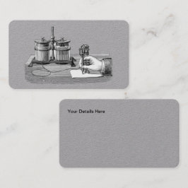 Antique Steampunk Writer Edison Visitenkarte