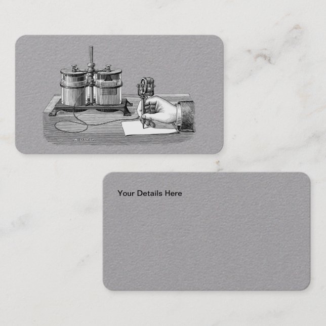 Antique Steampunk Writer Edison Visitenkarte (Vorne/Hinten)