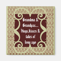 ANTIQUE STIL GRANDMA & GRANDPA MAGNET
