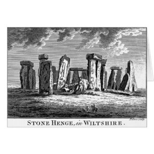 Antique Stonehenge Holzschnitt Stone Circle Gravur