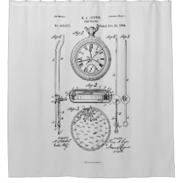 Antique Stopwatch, 1889 Zeichnend Patent Duschvorhang