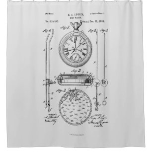 Antique Stopwatch, 1889 Zeichnend Patent Duschvorhang