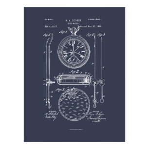 Antique Stopwatch, 1889 Zeichnend Patent Fotodruck