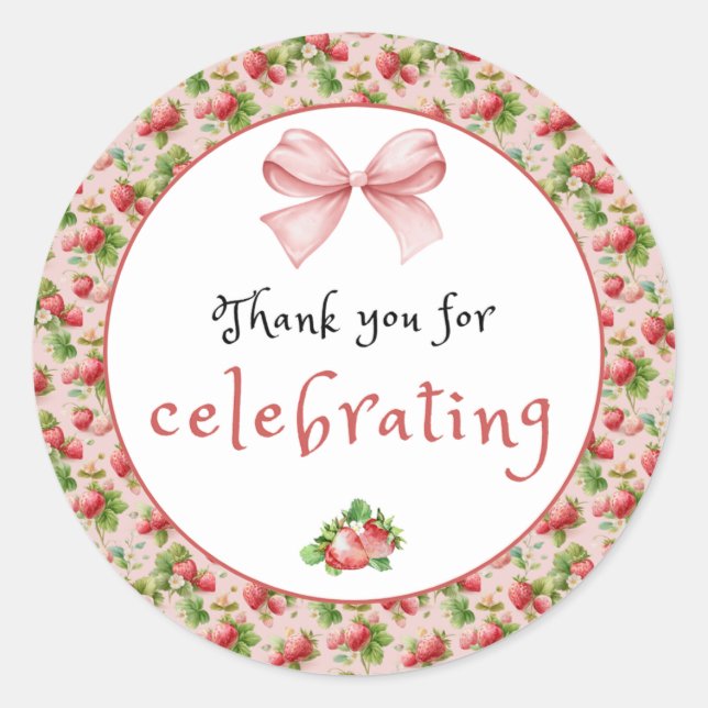 Antique Strawberry Vielen Dank für Ihren Aufkleber (Vorderseite)